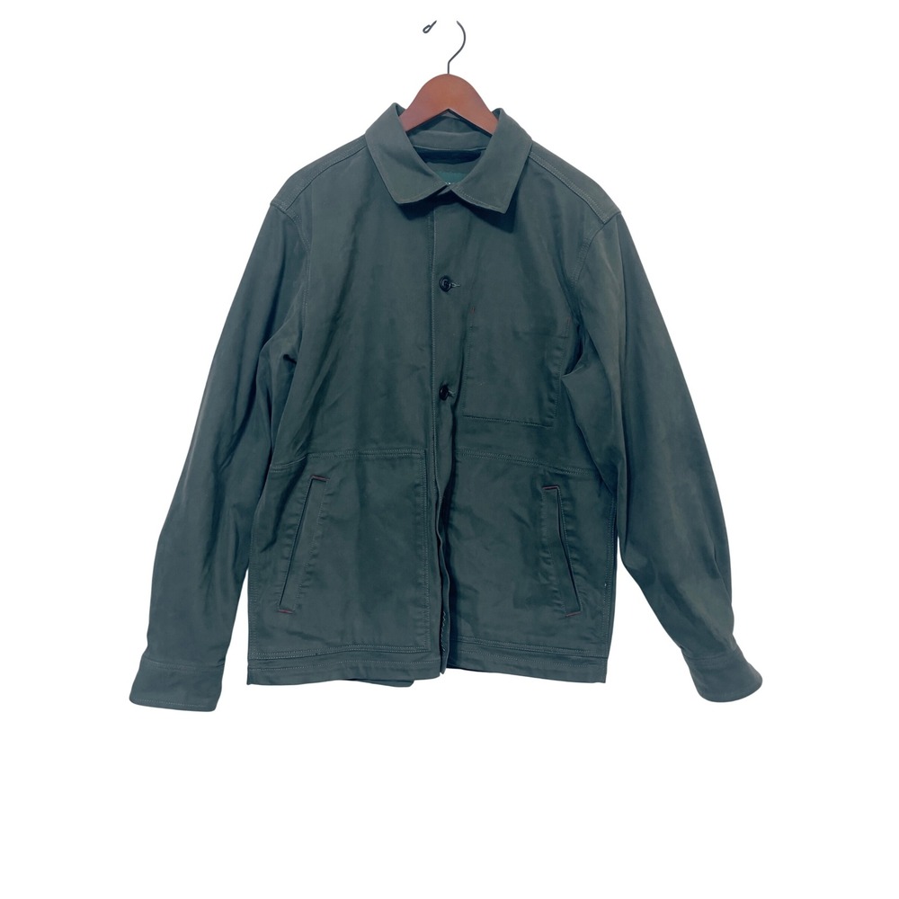 Orvis Mens Shirt Jacket Size M Green Button Front Utility Chore Coat Casual